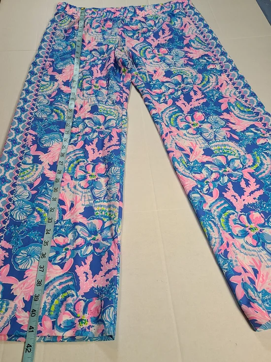Lilly Pultizer Bal Harbour  Women’s Palazzo Pants Blue Tang Seaside EUC XL - Picture 9 of 10